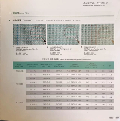 ISO 9001 2000 認定 特殊紙とグラフィック紙の製造用形状布